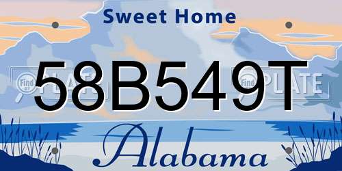 58B549T Alabama License Plate