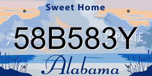 58B583Y Alabama License Plate