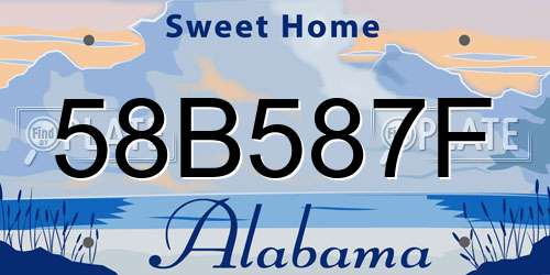 58B587F Alabama License Plate
