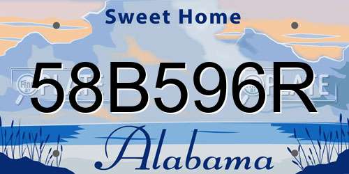 58B596R Alabama License Plate