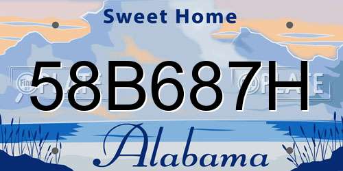 58B687H Alabama License Plate