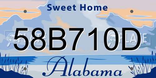 58B710D Alabama License Plate