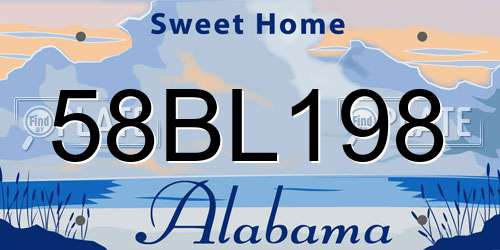 58BL198 Alabama License Plate