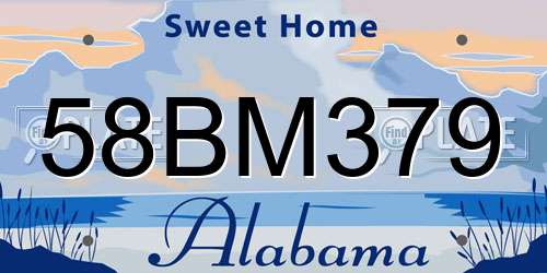 58BM379 Alabama License Plate