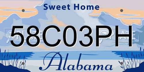 58C03PH Alabama License Plate