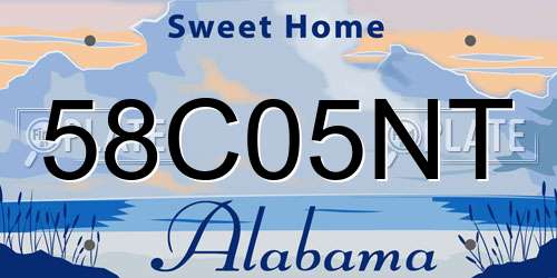 58C05NT Alabama License Plate