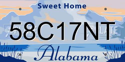 58C17NT Alabama License Plate