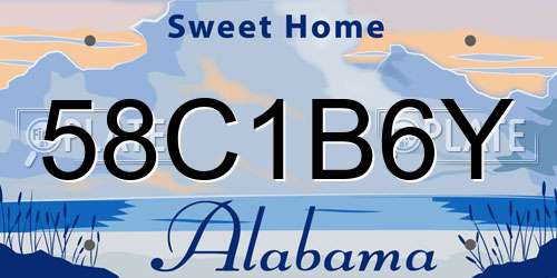 58C1B6Y Alabama License Plate