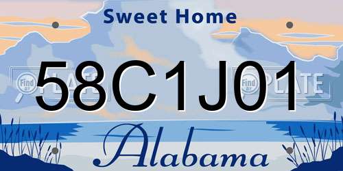 58C1J01 Alabama License Plate