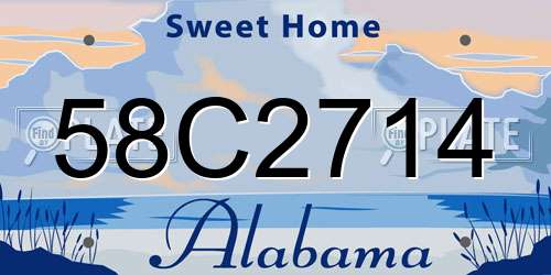 58C2714 Alabama License Plate