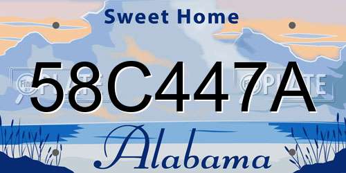 58C447A Alabama License Plate
