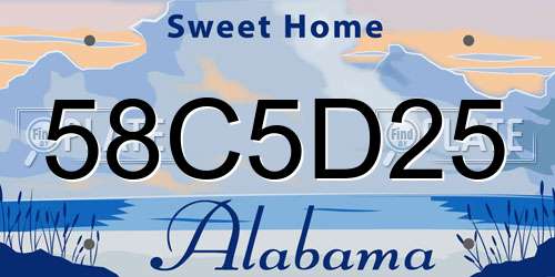 58C5D25 Alabama License Plate
