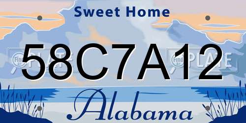 58C7A12 Alabama License Plate