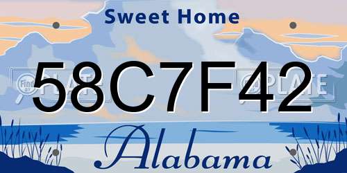 58C7F42 Alabama License Plate