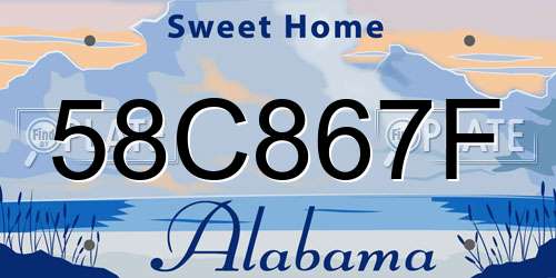 58C867F Alabama License Plate