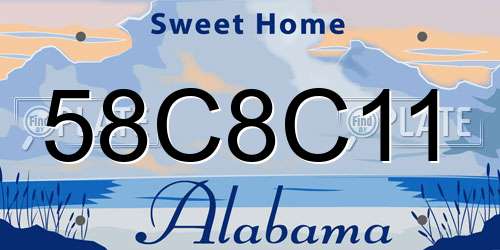 58C8C11 Alabama License Plate