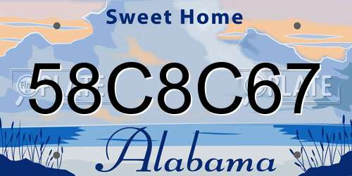 58C8C67 Alabama License Plate