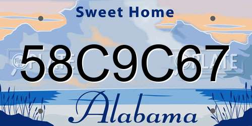 58C9C67 Alabama License Plate