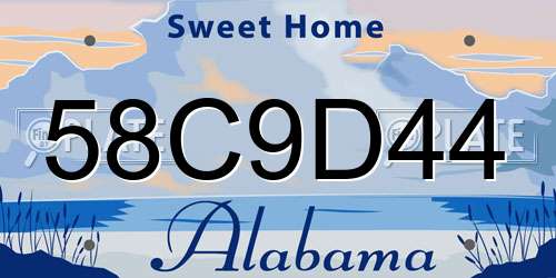 58C9D44 Alabama License Plate