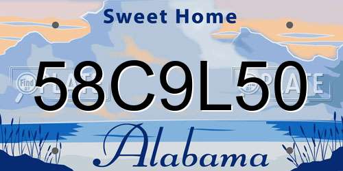 58C9L50 Alabama License Plate