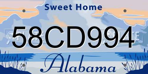 58CD994 Alabama License Plate