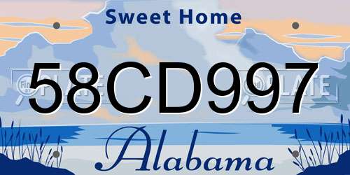 58CD997 Alabama License Plate