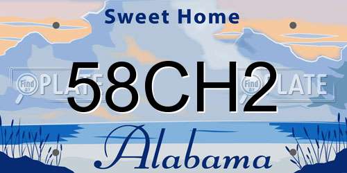 58CH2 Alabama License Plate