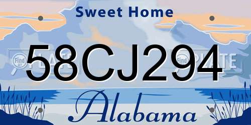 58CJ294 Alabama License Plate