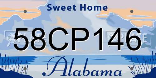 58CP146 Alabama License Plate