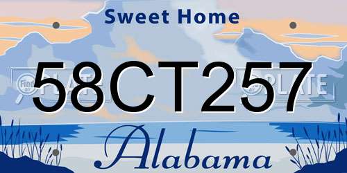 58CT257 Alabama License Plate