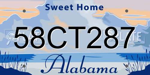 58CT287 Alabama License Plate