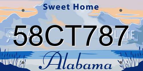 58CT787 Alabama License Plate