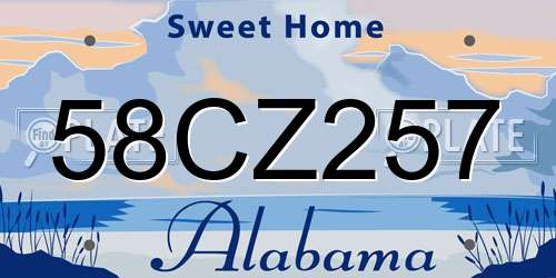 58CZ257 Alabama License Plate
