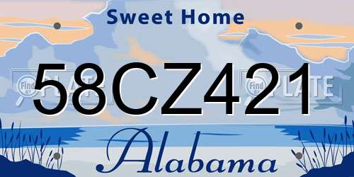 58CZ421 Alabama License Plate