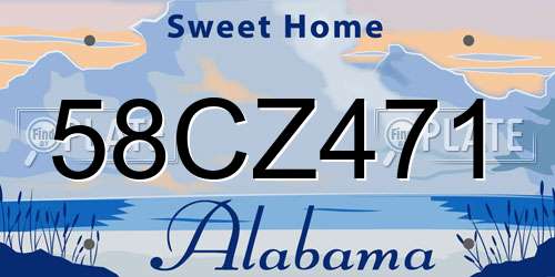 58CZ471 Alabama License Plate