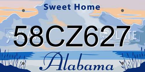 58CZ627 Alabama License Plate