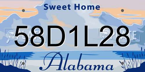 58D1L28 Alabama License Plate