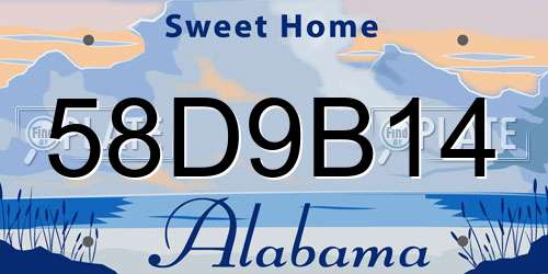 58D9B14 Alabama License Plate