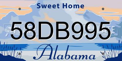 58DB995 Alabama License Plate