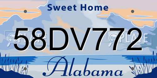 58DV772 Alabama License Plate