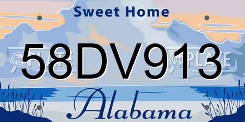 58DV913 Alabama License Plate
