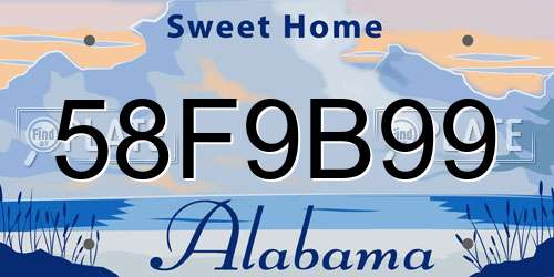 58F9B99 Alabama License Plate