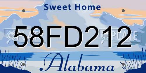 58FD212 Alabama License Plate