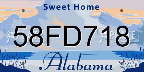 58FD718 Alabama License Plate