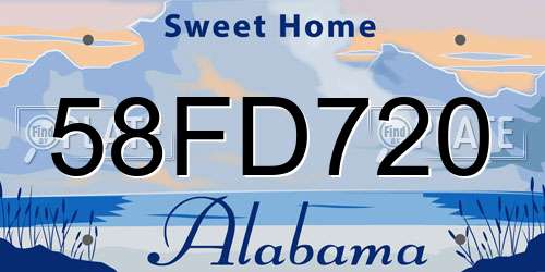 58FD720 Alabama License Plate