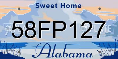 58FP127 Alabama License Plate