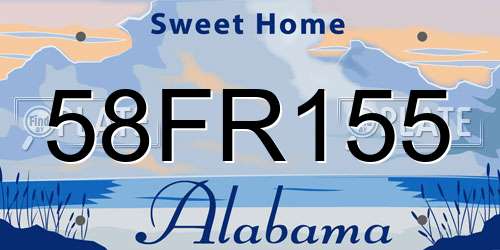 58FR155 Alabama License Plate