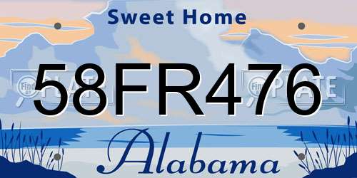 58FR476 Alabama License Plate