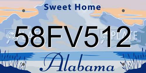 58FV512 Alabama License Plate