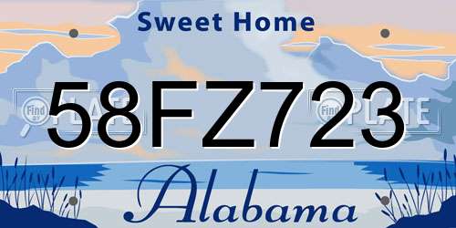 58FZ723 Alabama License Plate